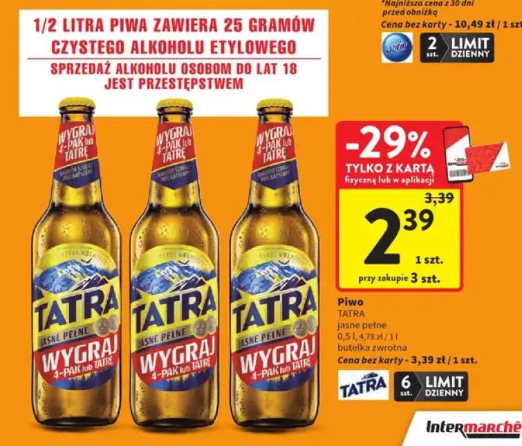 Piwo jasne pełne butelka zwrotna