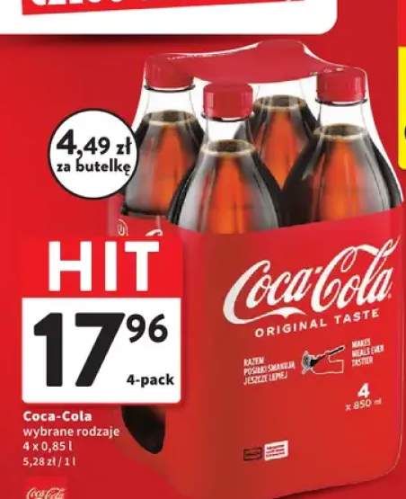 Napój Coca-Cola Original Taste wybrane rodzaje