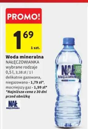 Woda mineralna niegazowana delikatnie gazowana