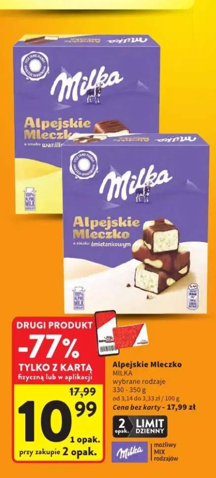 Alpejskie mleczko o smaku waniliowym