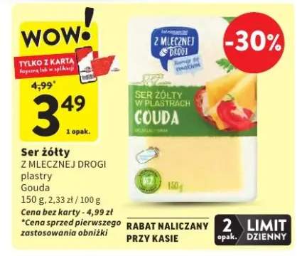 Ser żółty z mlecznej drogi plastry Gouda