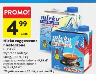 Mleko zagęszczone niesłodzone light