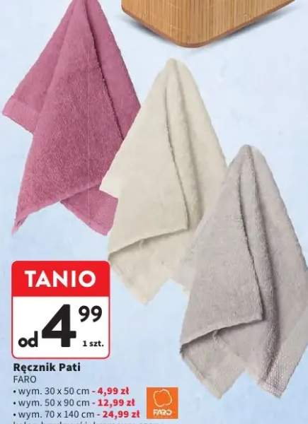 Ręcznik Pati wym. 30 x 50 cm - 4,99 zł, wym. 50 x 90 cm - 12,99 zł, wym. 70 x 140 cm - 24,99 zł, kolor: brudny róż, kremowy, szary