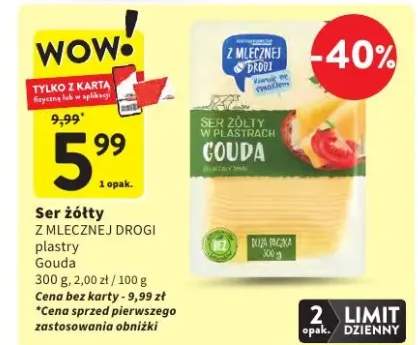 Ser żółty plastry Gouda