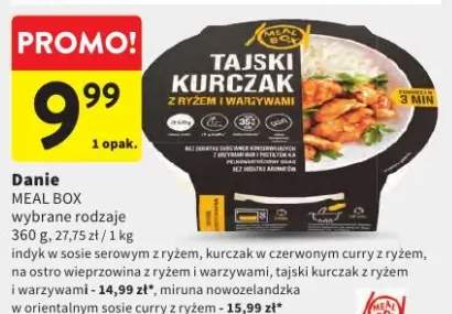 Danie tajski kurczak z ryżem i warzywami, indyk w sosie serowym z ryżem, kurczak w czerwonym curry z ryżem, na ostro wieprzowina z ryżem i warzywami, tajski kurczak z ryżem i warzywami, miruna nowozelandzka w orientalnym sosie curry z ryżem
