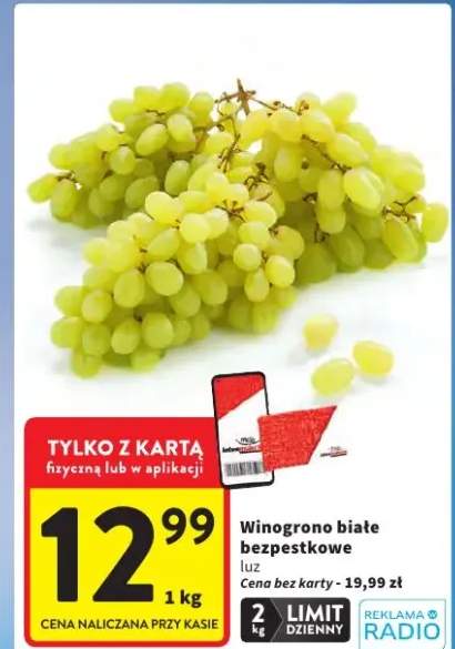 Winogrono białe bezpestkowe