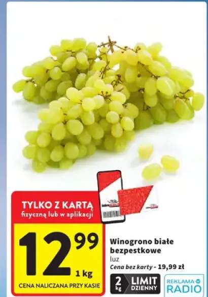 Winogrono białe bezpestkowe luz