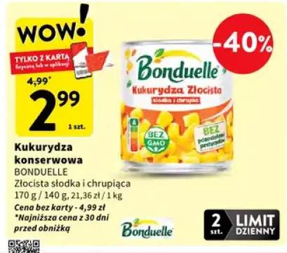 Kukurydza konserwowa Złocista słodka i chrupiąca