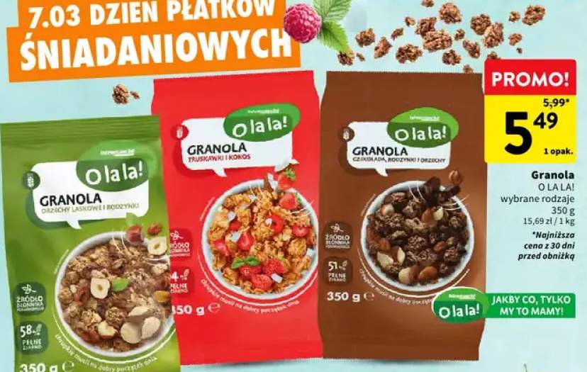 Granola wybrane rodzaje