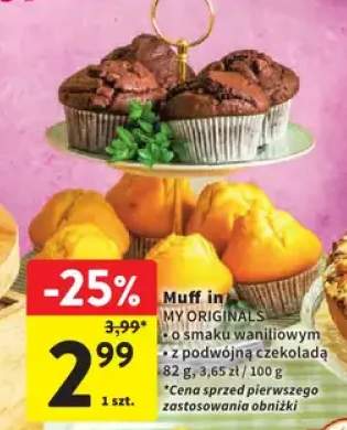 Muffin o smaku waniliowym z podwójną czekoladą