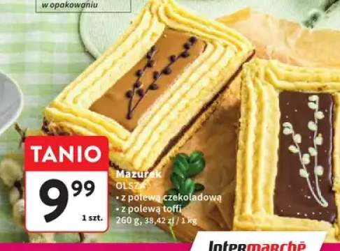 Mazurek z polewą czekoladową z polewą toffi