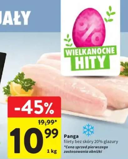 Panga filety bez skóry 20% glazury