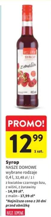 Syrop wybrane rodzaje z kwiatów czarnego bzu, z wiśni, zurawiną