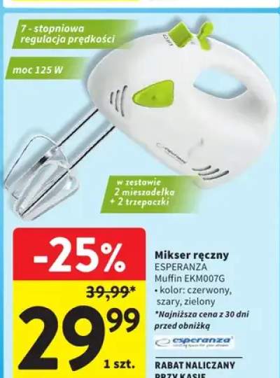 Mikser ręczny muffin EKM007G