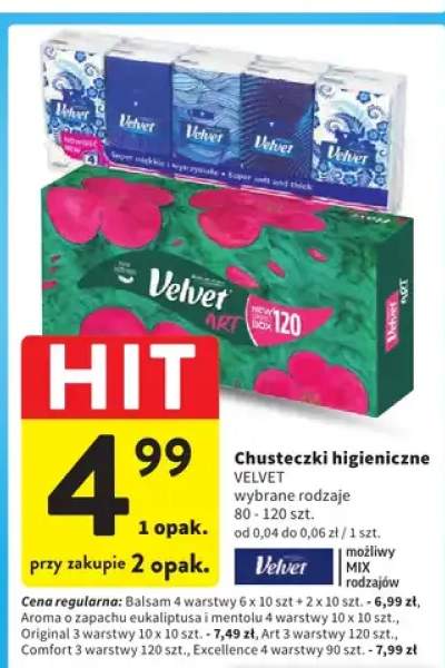 Chusteczki higieniczne wybrane rodzaje