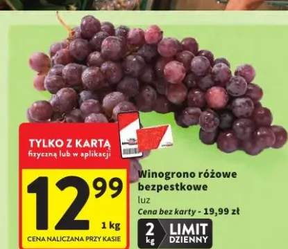Winogrono różowe bezpestkowe