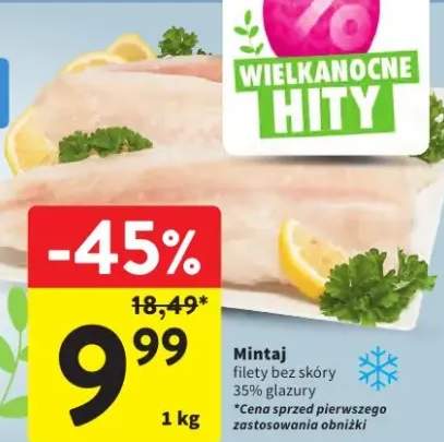 Mintaj filety bez skóry 35% glazury