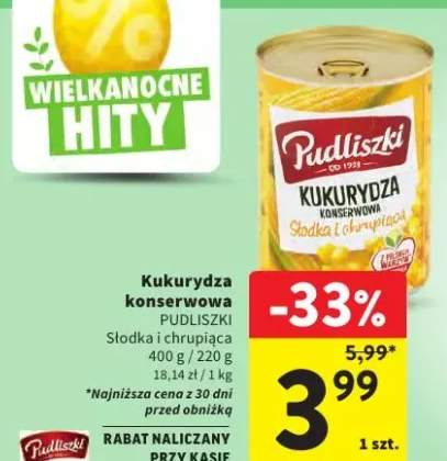 Kukurydza konserwowa Słodka i chrupiąca