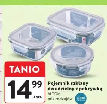 Pojemnik szklany dwudzielny z pokrywką mix rodzajów