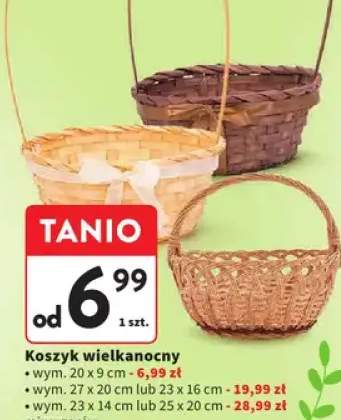 Koszyk wielkanocny wym. 20 x 9 cm wym. 27 x 20 cm lub 23 x 16 cm wym. 23 x 14 cm lub 25 x 20 cm