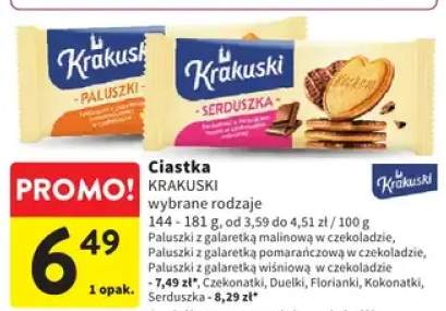 Ciastka Paluszki z galaretką malinową w czekoladzie