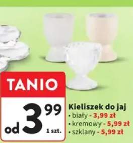 Kieliszek do jaj biały, kremowy, szklany