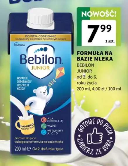 Formuła na bazie mleka Junior od 2. do 6. roku życia