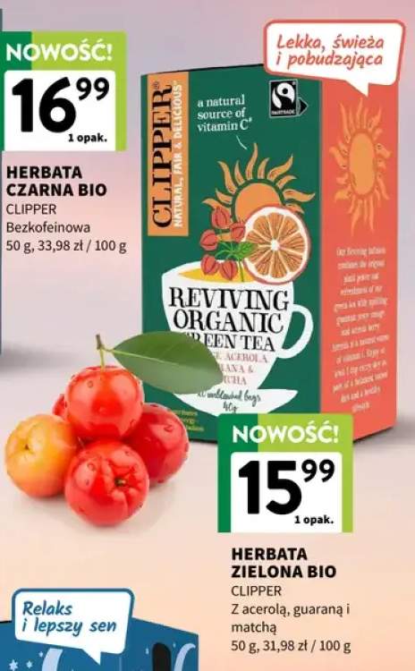 Herbata zielona bio z acerolą, guaraną i matchą