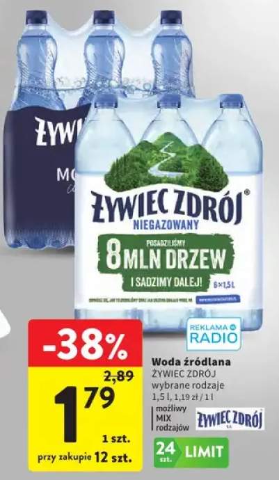Woda źródlana niegazowana wybrane rodzaje