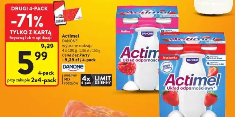 Jogurt Actimel układ odpornościowy wybrane rodzaje