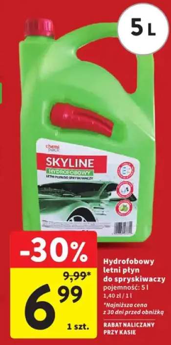 Hydrofobowy letni płyn do spryskiwaczy