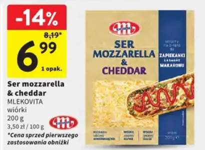 Ser mozzarella & cheddar Mlekovita wiórki
