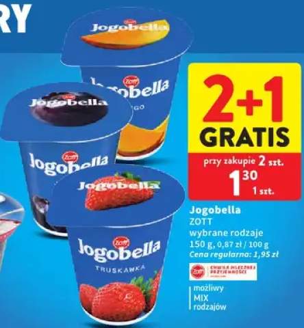 Jogurt Jogobella Zott wybrane rodzaje