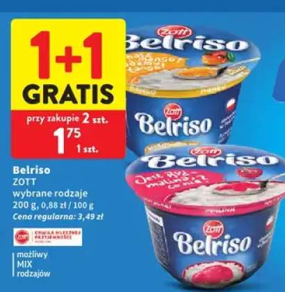Jogurt Belriso Zott wybrane rodzaje