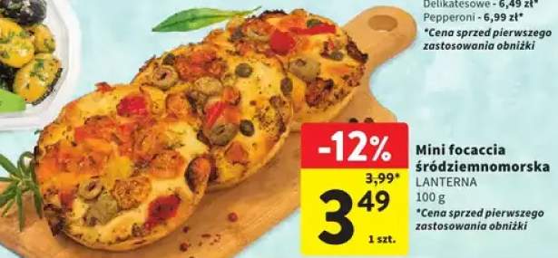 Mini focaccia śródziemnomorska Lanterna