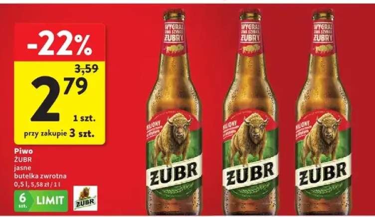 Piwo jasne butelka zwrotna