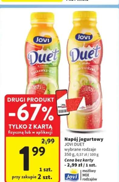 Napój jogurtowy Duet wybrane rodzaje