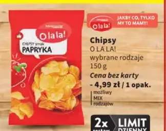 Chipsy o la la! wybrane rodzaje 150g