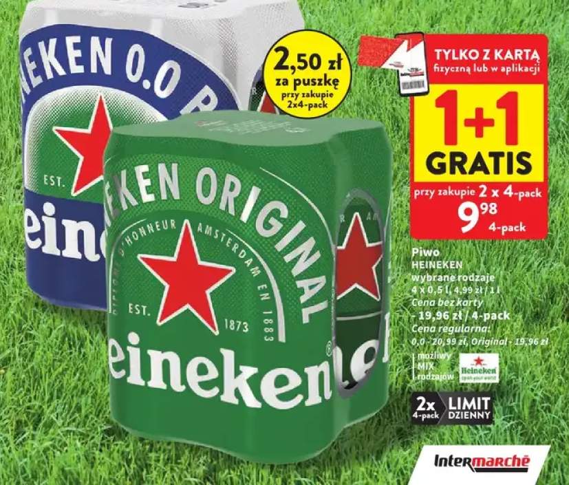Piwo heineken wybrane rodzaje 4x0,5l