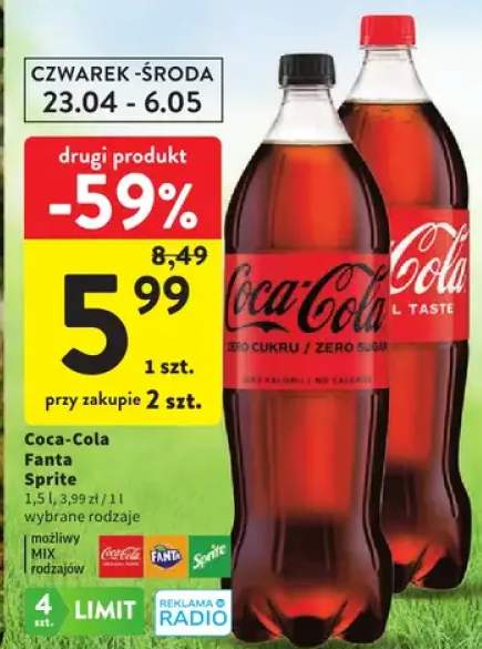 Napój Coca-Cola Fanta Sprite 1,5l