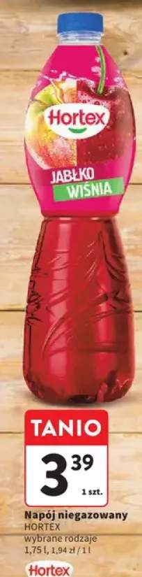 Napój niegazowany Hortex wybrane rodzaje 1,5l