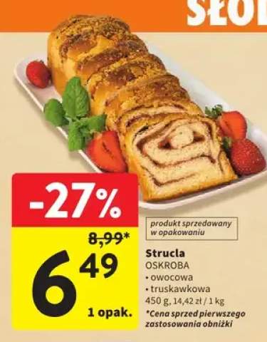 Strucla owocowa truskawkowa