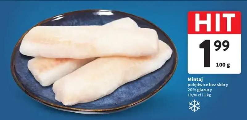 Mintaj polędwice bez skóry 20% glazury