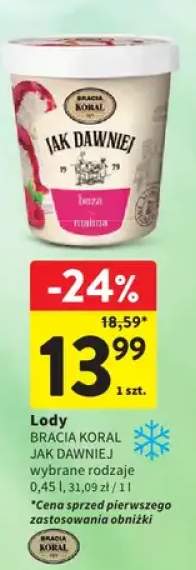 Lody Bracia Koral Jak Dawniej 450ml