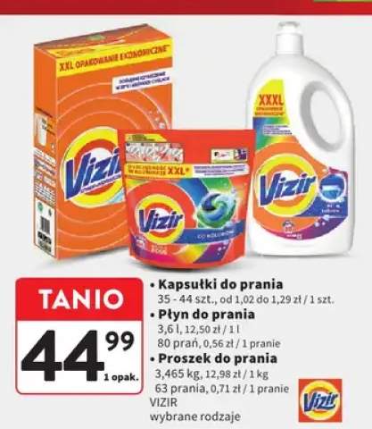 Kapsułki do prania Vizir wybrane rodzaje 35-44szt.