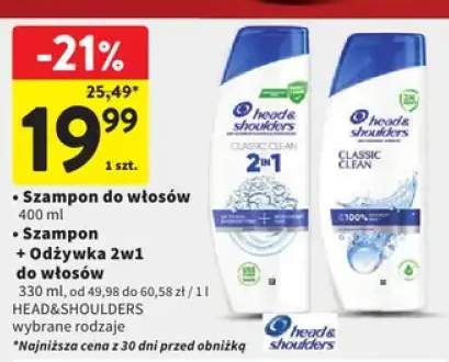 Szampon do włosów Head&Shoulders wybrane rodzaje 400ml