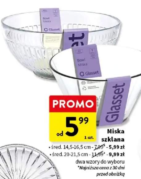 Miska szklana śred. 14,5-16,5cm