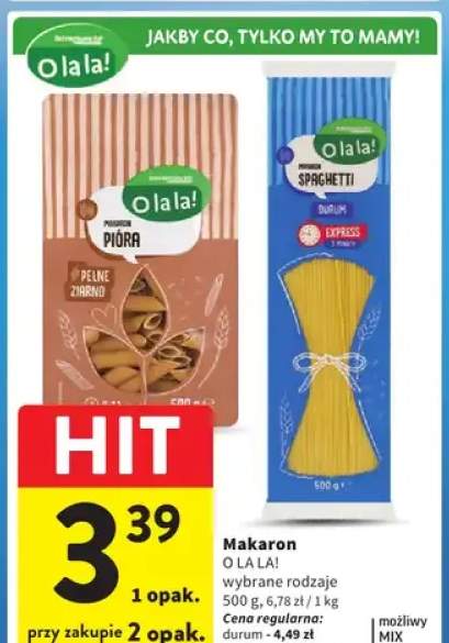 Makaron o la la pełne ziarno pióra lub spaghetti