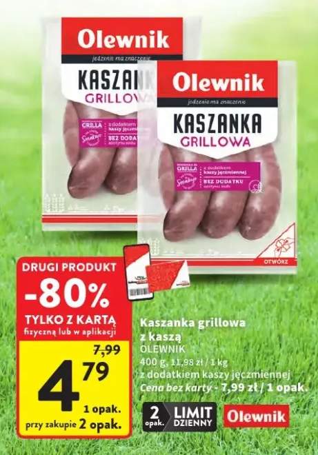 Kaszanka grillowa z kaszą Olewnik