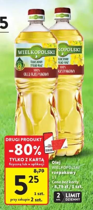 Olej rzepakowy Wielkopolski tłoczony tylko raz